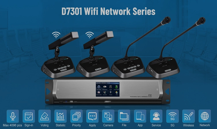 Giải pháp hệ thống hội nghị wifi 5g cho phòng hội nghị d7301