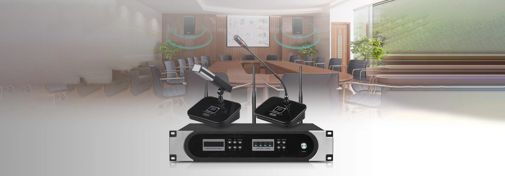 Giải pháp hệ thống hội nghị không dây UHF cho phòng hội nghị dw9866