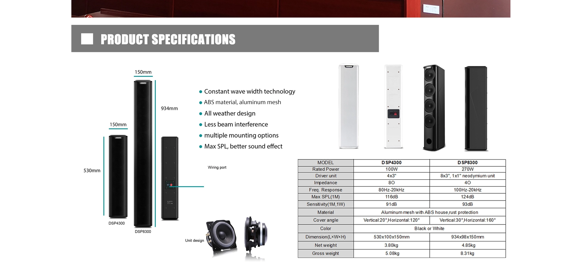 Loa cột Line Array 3 inch 100W