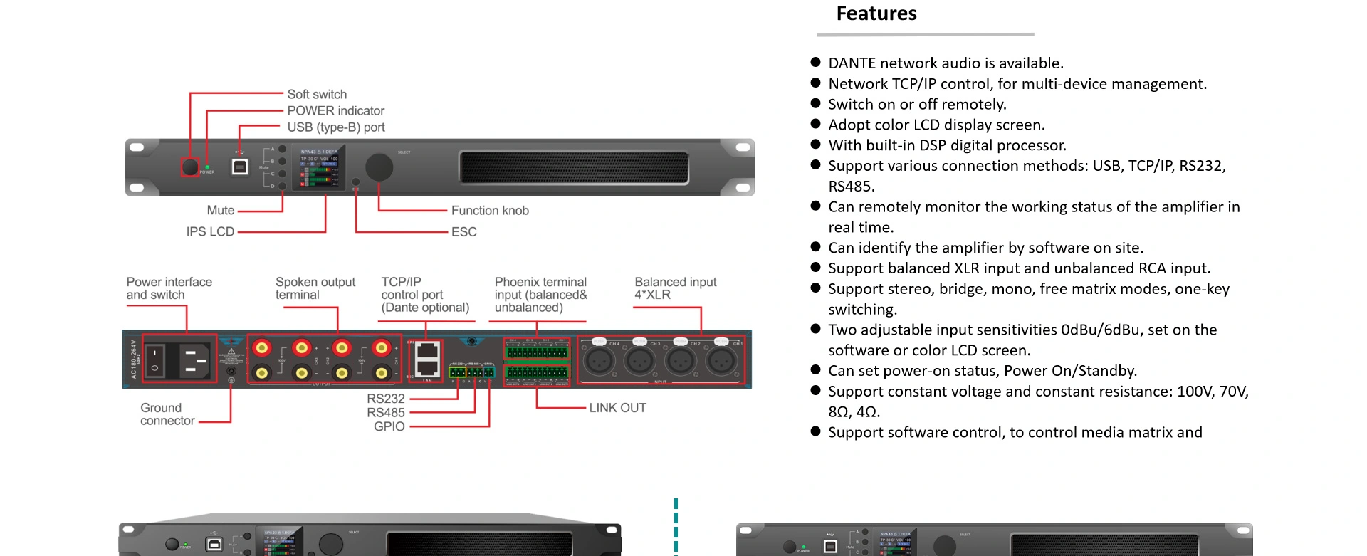 Bộ khuếch đại kỹ thuật số mạng IP với DSP