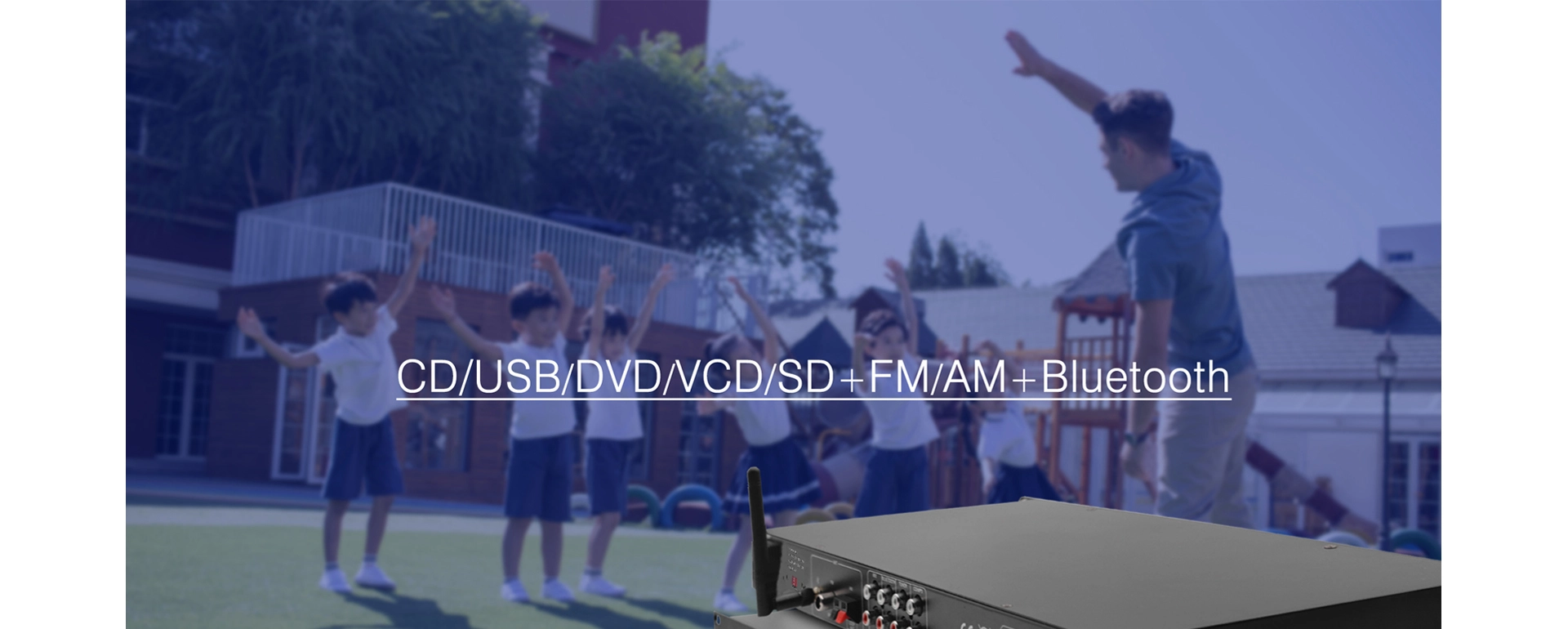 Máy phát đa phương tiện CD Rackmount đa kênh với CD/USB/FM/Bluetooth