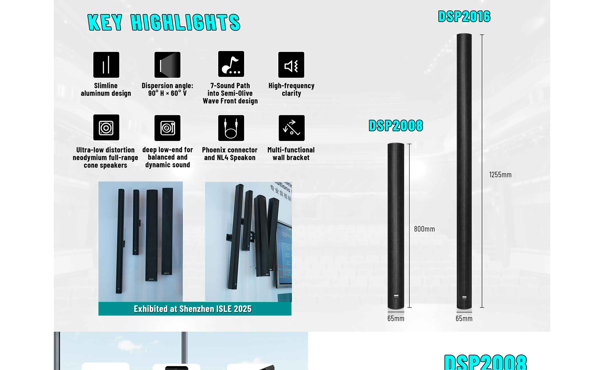 160W Two-Way Array Column Speaker - 翻译中...