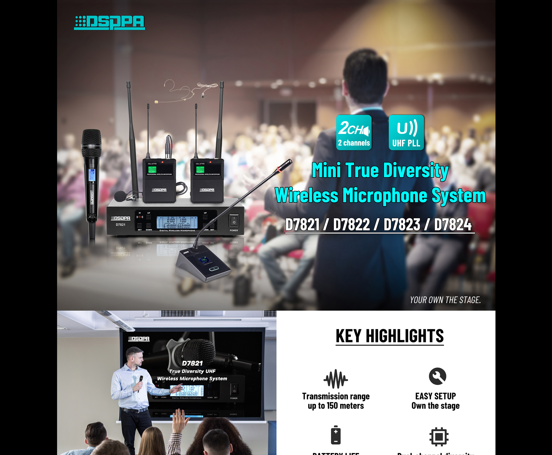 Hệ thống micro không dây UHF đa dạng thực sự