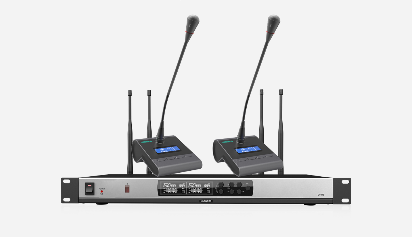 True Diversity UHF Wireless Microphone System (2 rechargable desktop mic) - 翻译中...