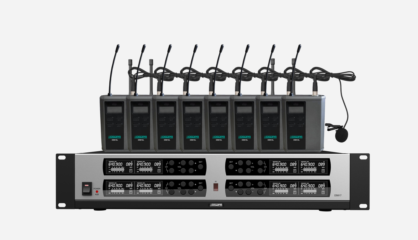 True Diversity UHF Wireless Microphone System (8 rechargable clip-type mic) - 翻译中...