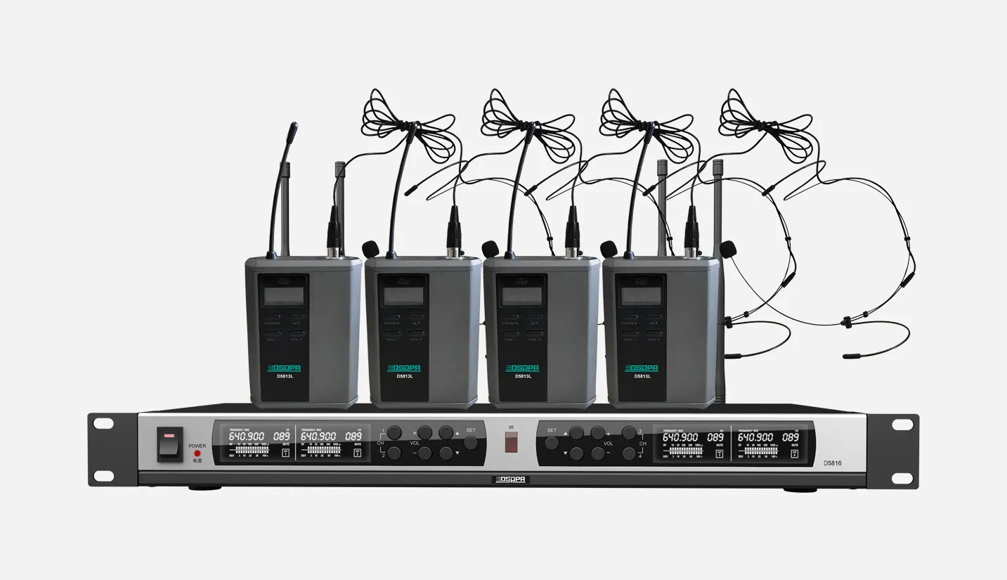 True Diversity UHF Wireless Microphone System (4 rechargable head-set mic) - 翻译中...